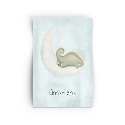 "Dino auf dem Halbmond" - Personalisiert