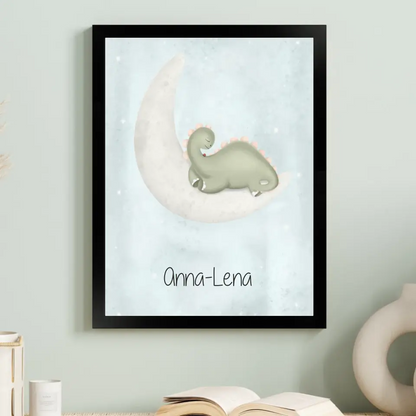 "Dino auf dem Halbmond" - Personalisiert