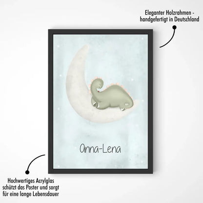 "Dino auf dem Halbmond" - Personalisiert