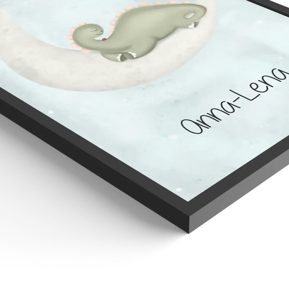 "Dino auf dem Halbmond" - Personalisiert