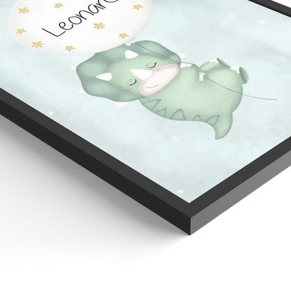 "Triceratops mit seinem Luftballon" - Personalisiert