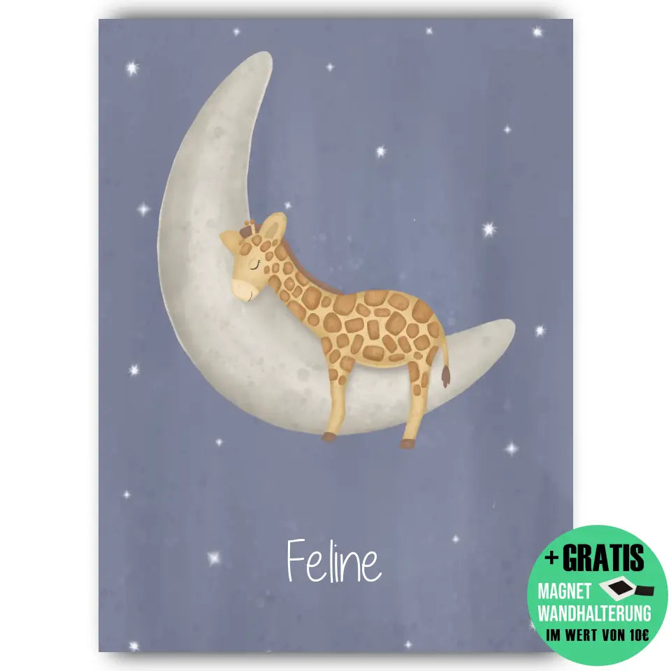 "Giraffe auf dem Halbmond" - Personalisiert