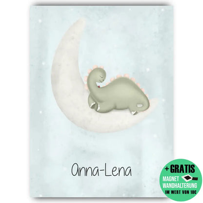 "Dino auf dem Halbmond" - Personalisiert