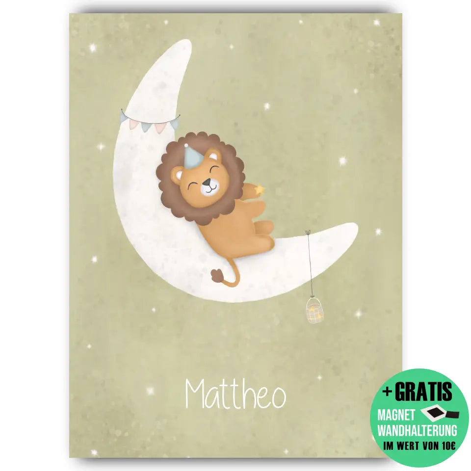 "Löwe auf dem Halbmond" - Personalisiert