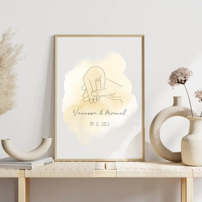 "She said yes" im Line Art Stil - Personalisiert