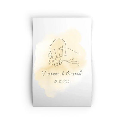 "She said yes" im Line Art Stil - Personalisiert