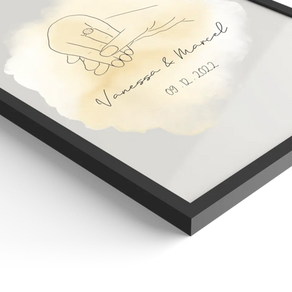 "She said yes" im Line Art Stil - Personalisiert