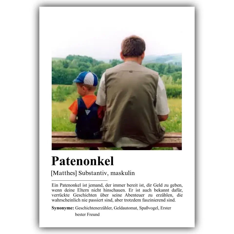 "Patenonkel - Definition" - Personalisiert