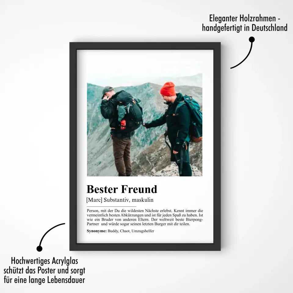 Bester Freund Definition - Personalisiert mit Foto