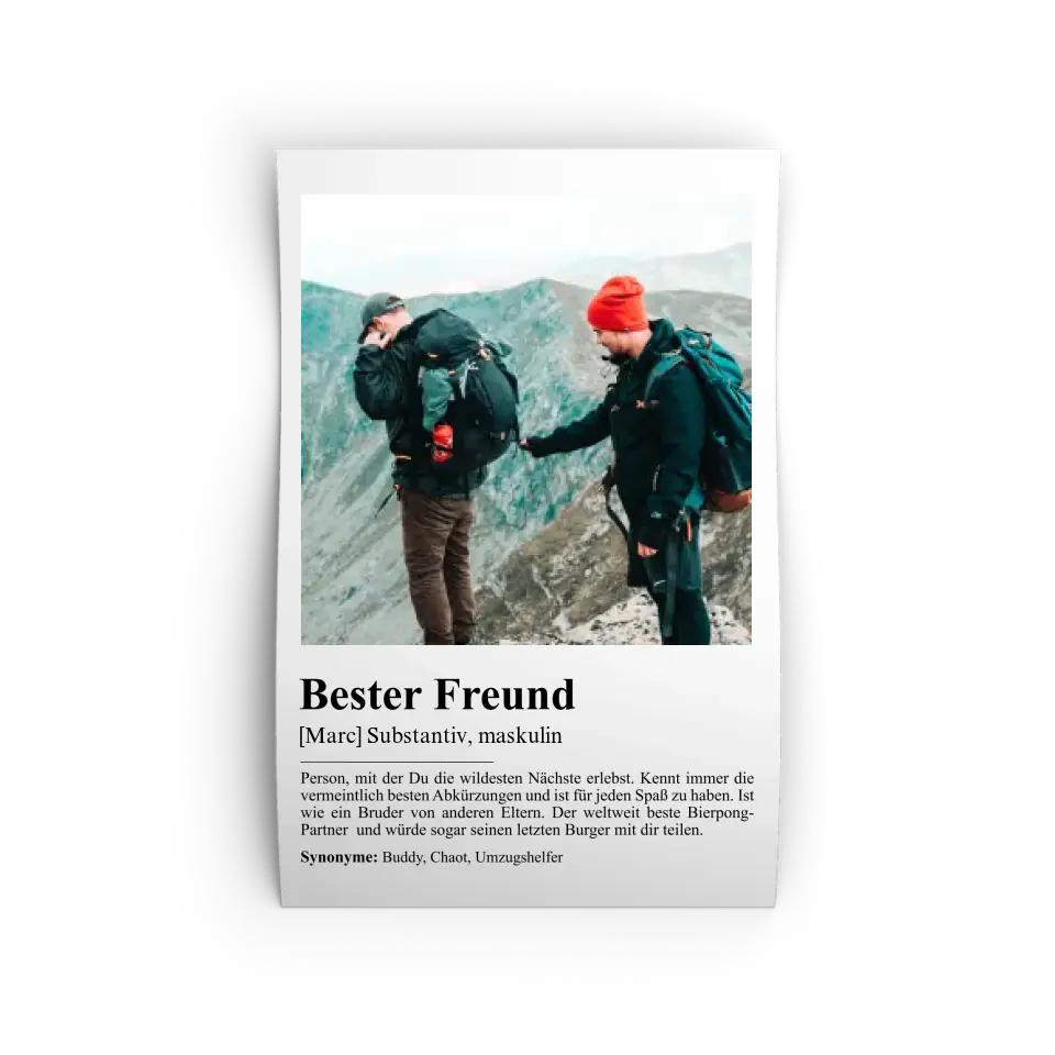Bester Freund Definition - Personalisiert mit Foto