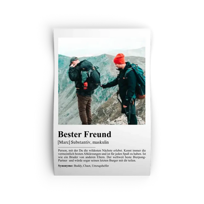 Bester Freund Definition - Personalisiert mit Foto