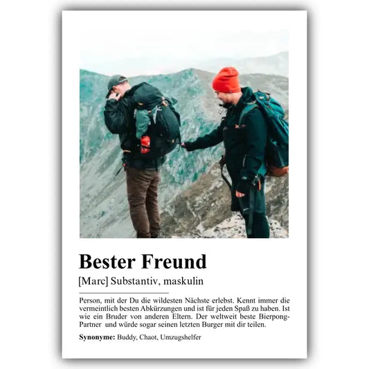 Bester Freund Definition - Personalisiert mit Foto