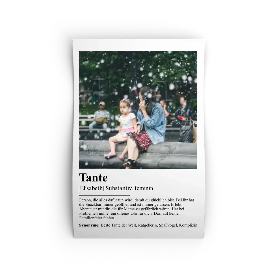 Tante Definition - Personalisiert mit Foto