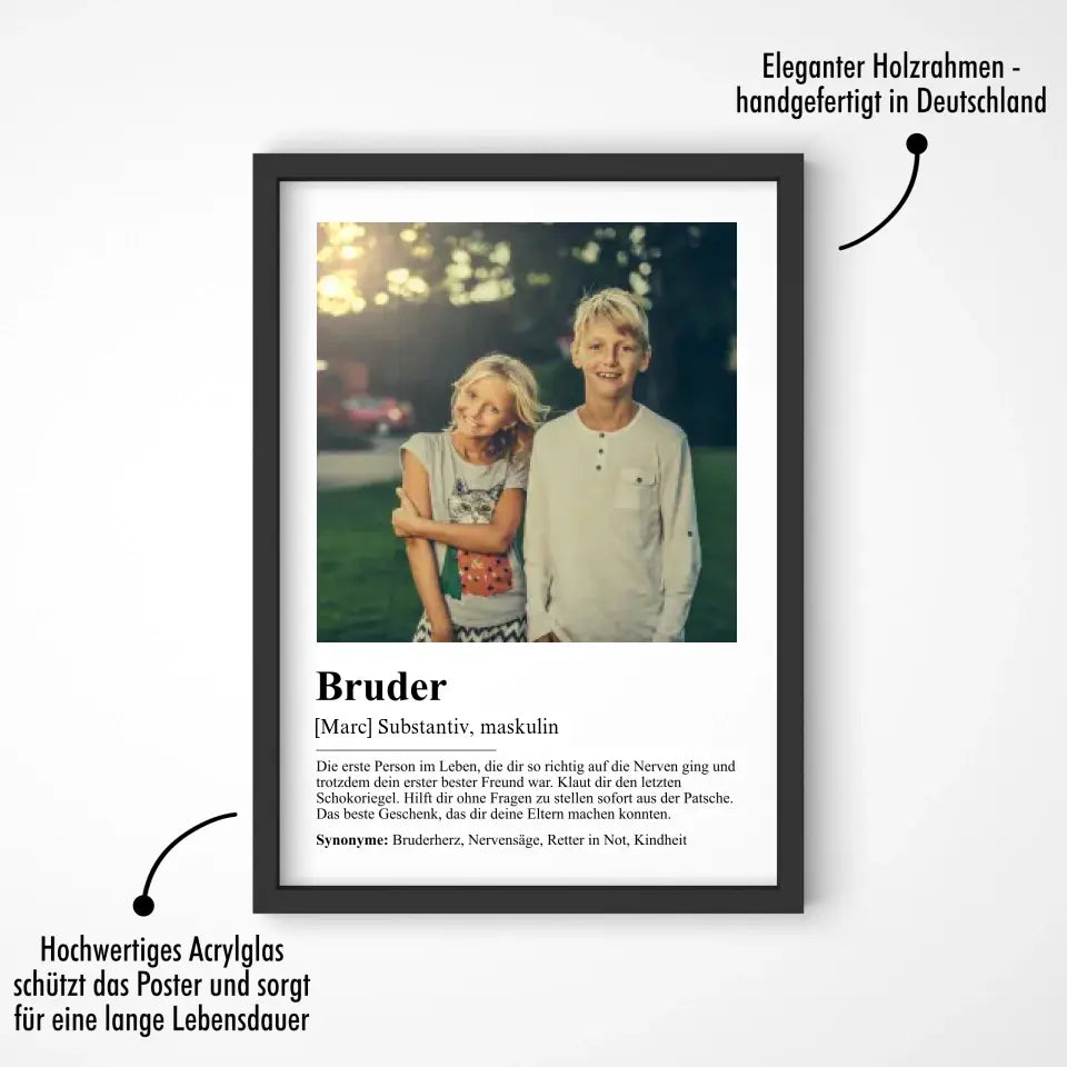 Bruder Definition - Personalisiert mit Foto