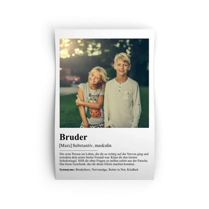 Bruder Definition - Personalisiert mit Foto