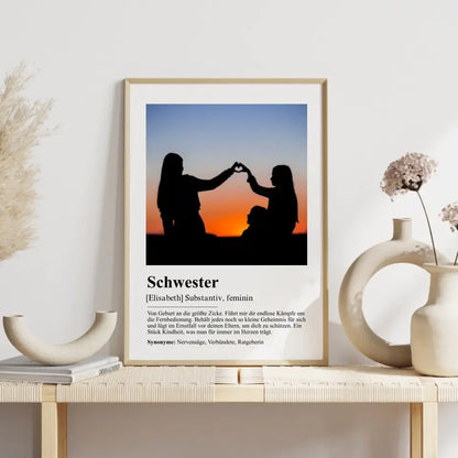 Schwester Definition - Personalisiert mit Foto