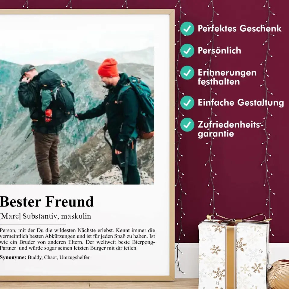 Bester Freund Definition - Personalisiert mit Foto
