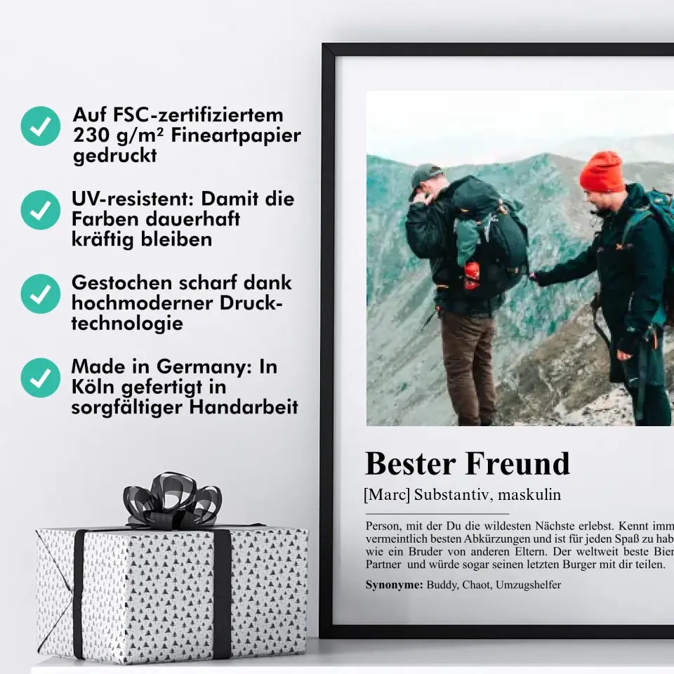 Bester Freund Definition - Personalisiert mit Foto