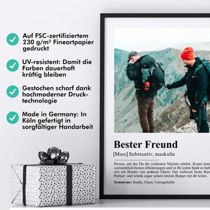 Bester Freund Definition - Personalisiert mit Foto