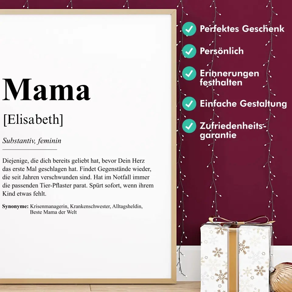 "Mama - Definition" - Personalisiert