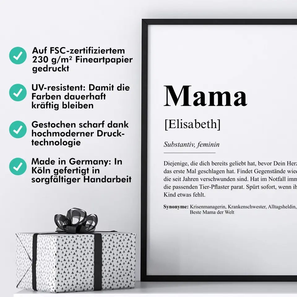 "Mama - Definition" - Personalisiert