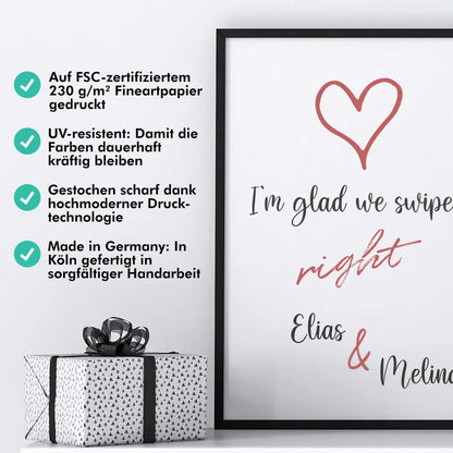 "glad we swiped" - Personalisiert