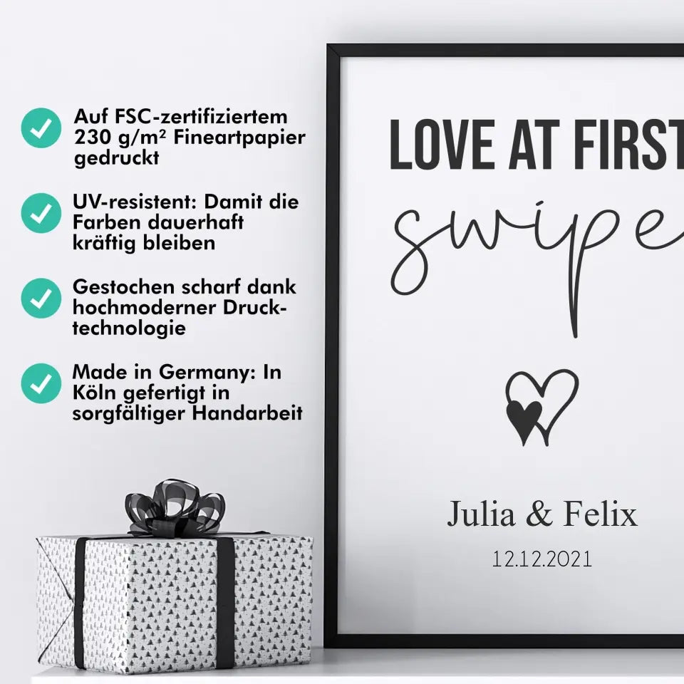 "love at first swipe" - Personalisiert