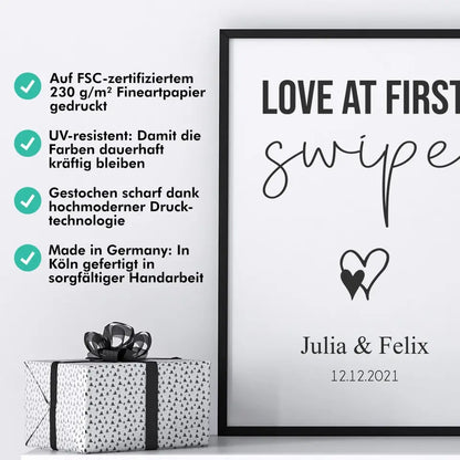 "love at first swipe" - Personalisiert