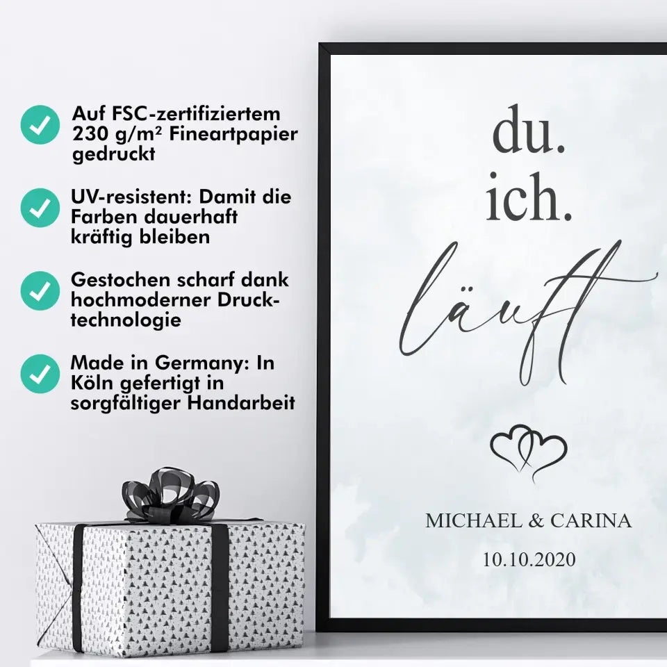 "Du. Ich. Läuft." - Personalisiert