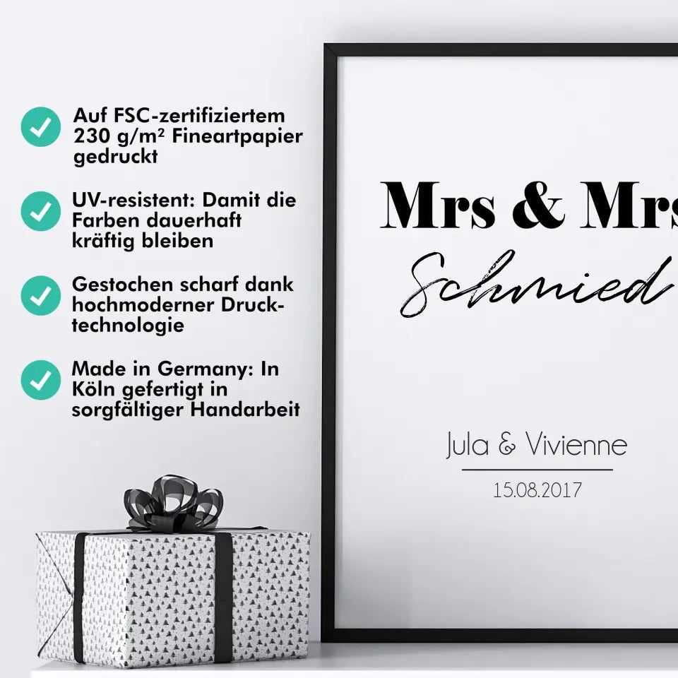 "Mrs. & Mrs." - Personalisiert