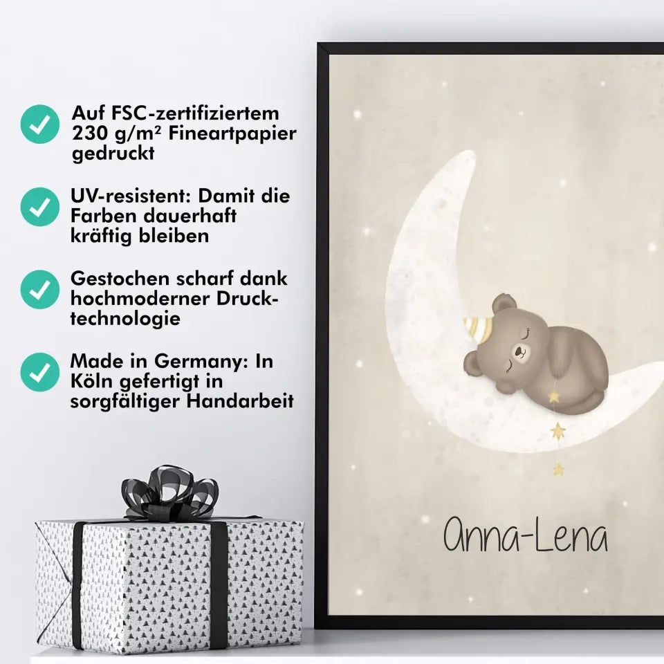 "Bär auf Halbmond" - Personalisiert