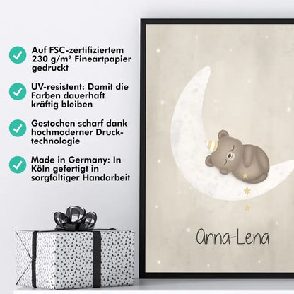 "Bär auf Halbmond" - Personalisiert