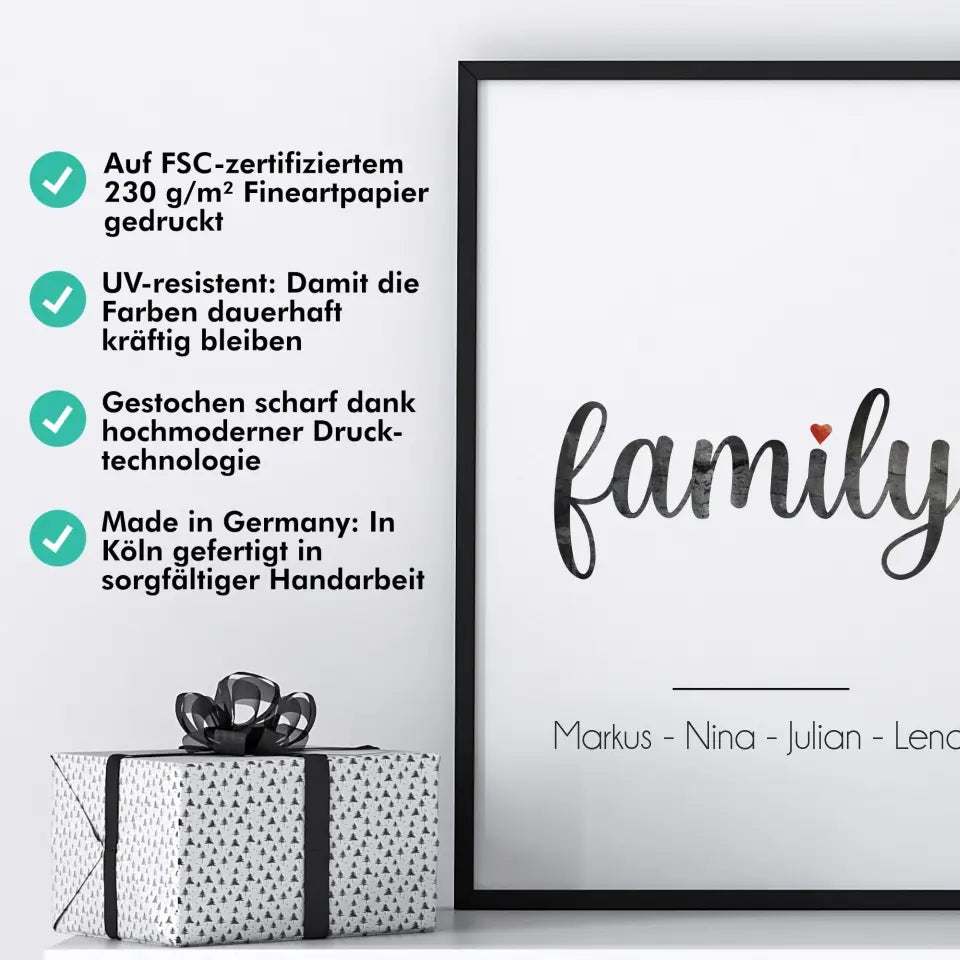 "Family: Marmor Look" - Personalisiert