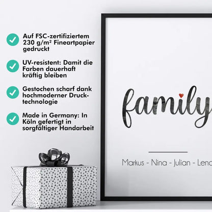 "Family: Marmor Look" - Personalisiert