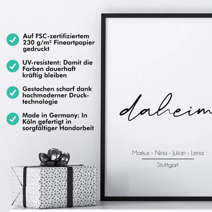 "daheim" - Personalisiert