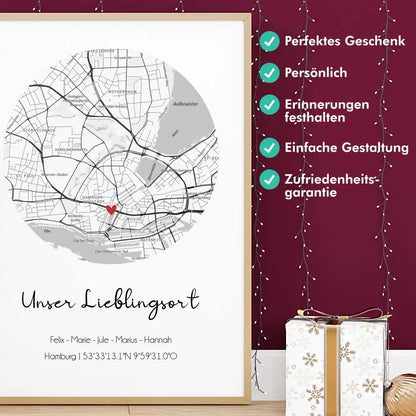 "Lieblingsort" Karte - Personalisiert