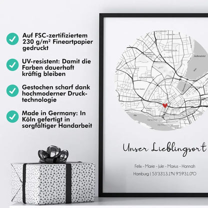 "Lieblingsort" Karte - Personalisiert