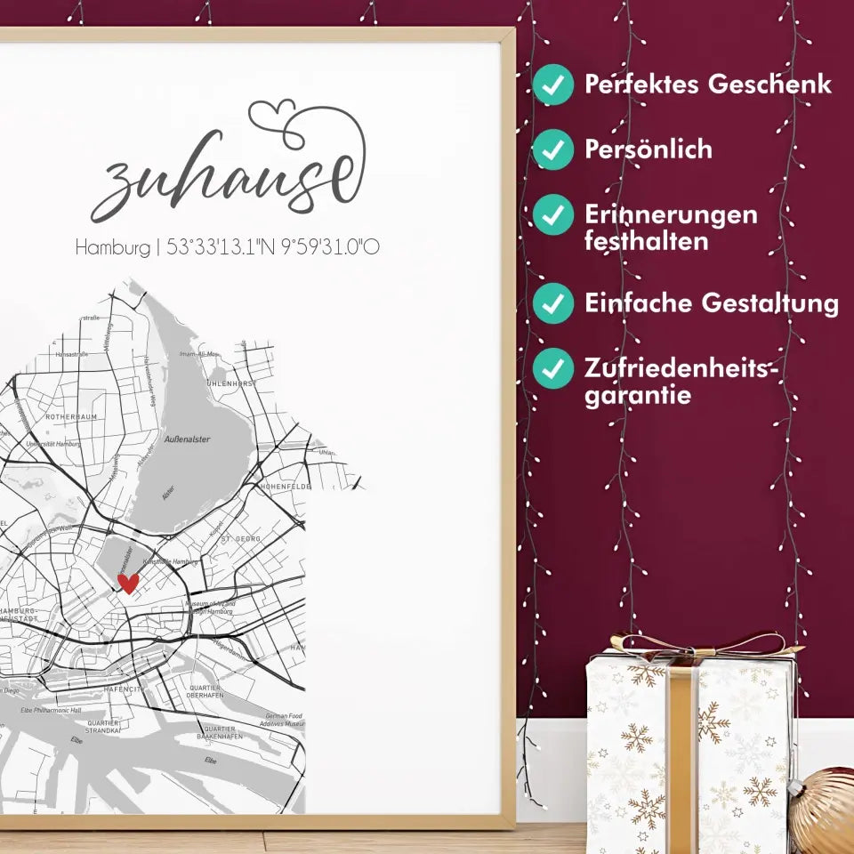 "Zuhause" als Karte - Personalisiert