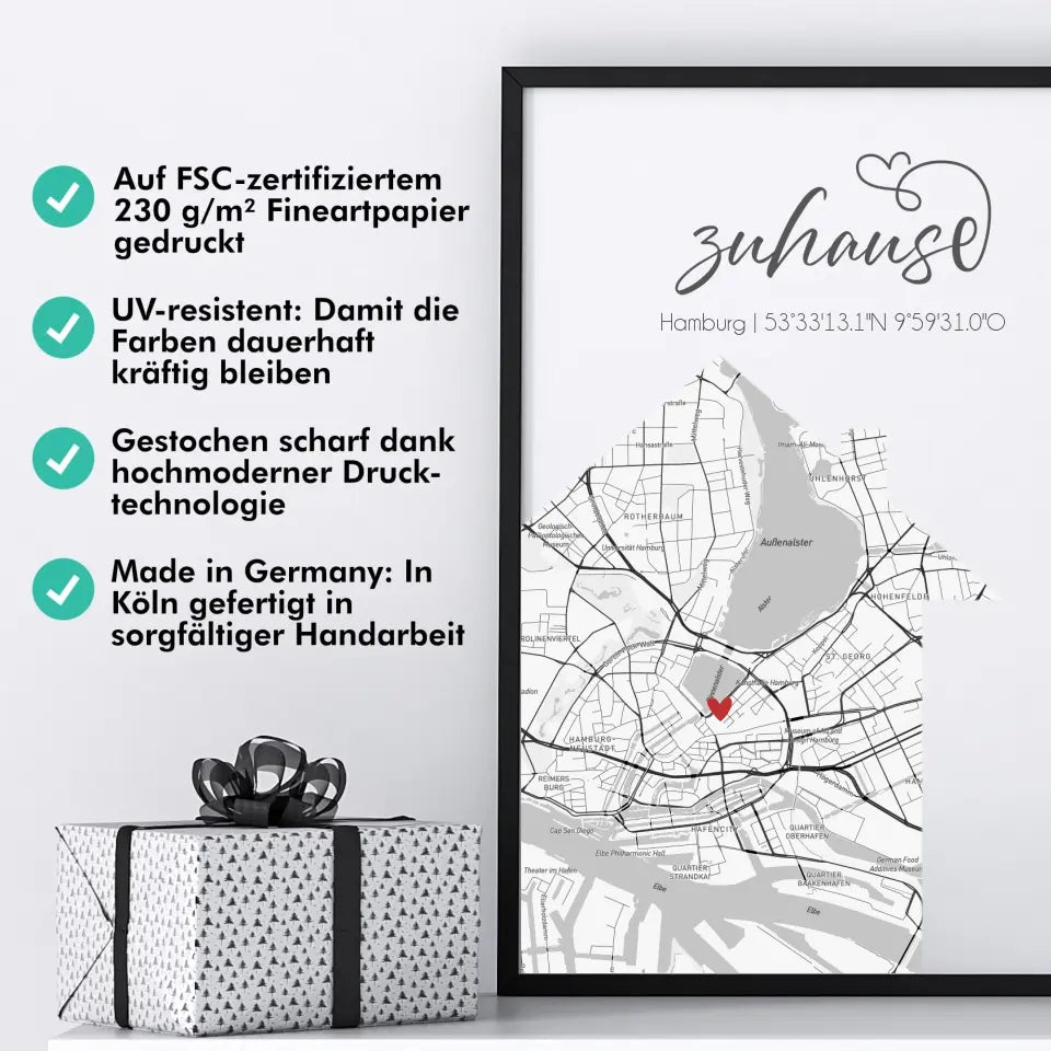 "Zuhause" als Karte - Personalisiert