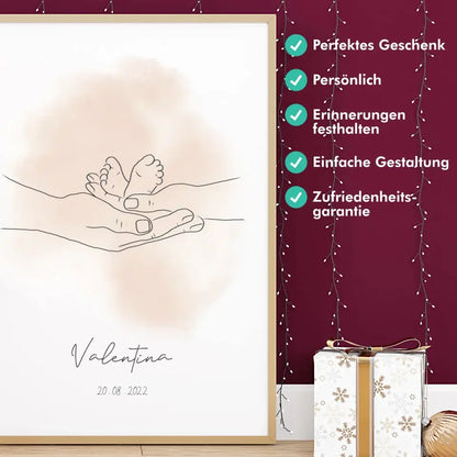 "Babyfüße" im Line Art Stil - Personalisiert