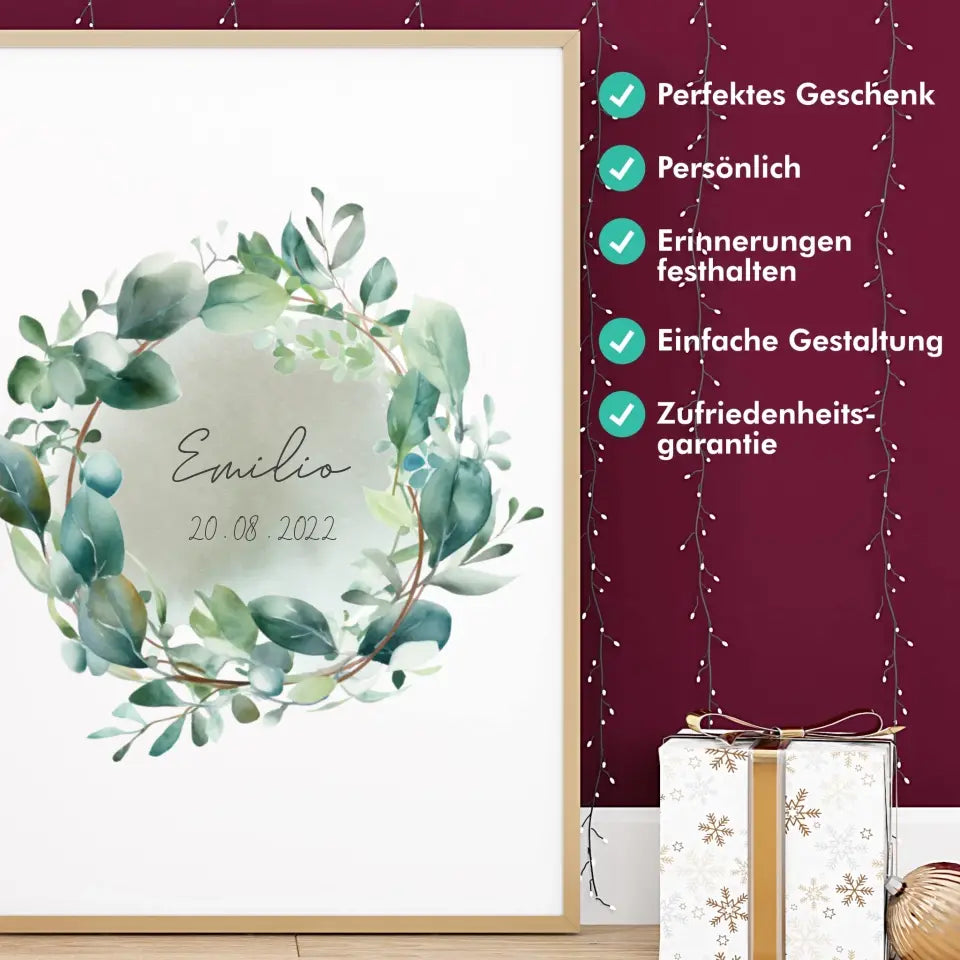 Eukalyptus Geburtsposter - Personalisiert