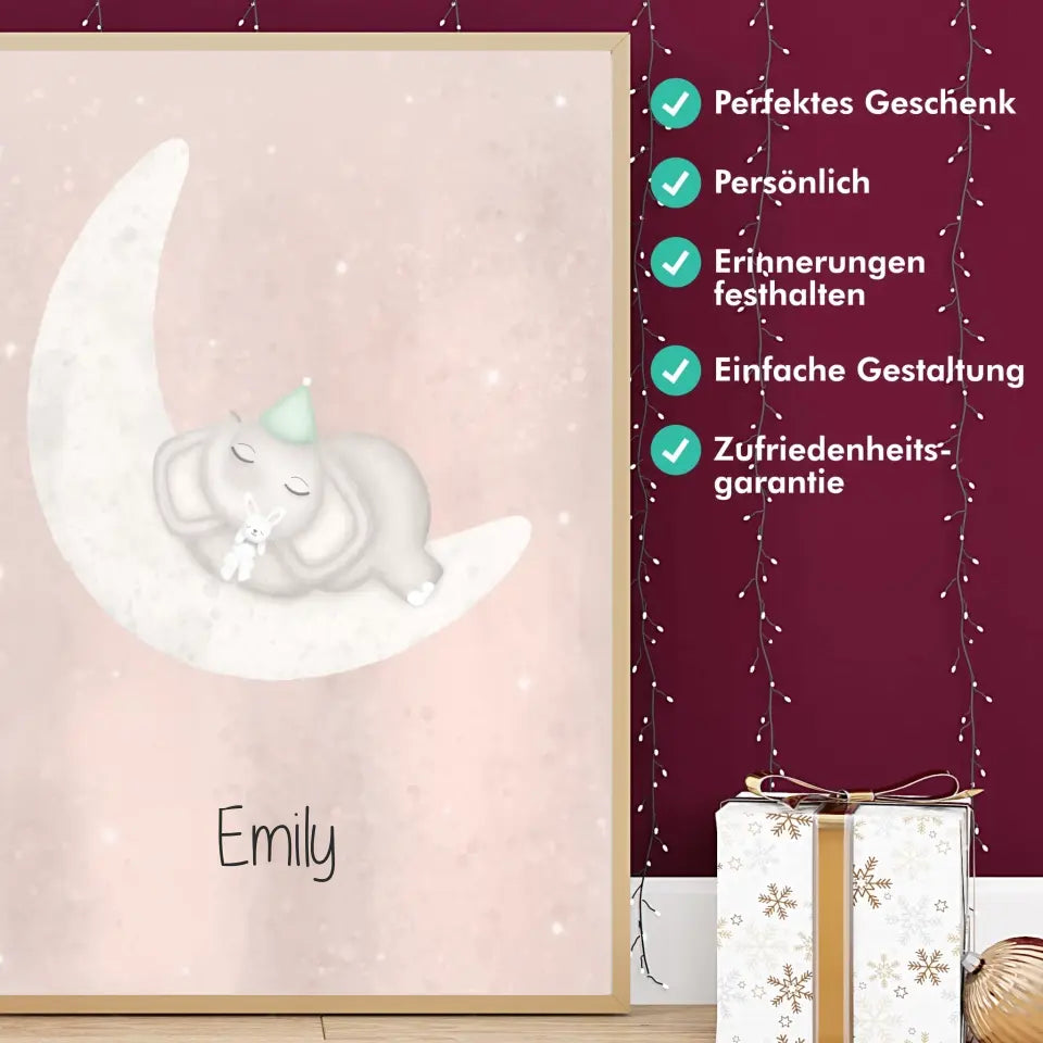 "Babyfant mit Kumpelhase" - Personalisiert