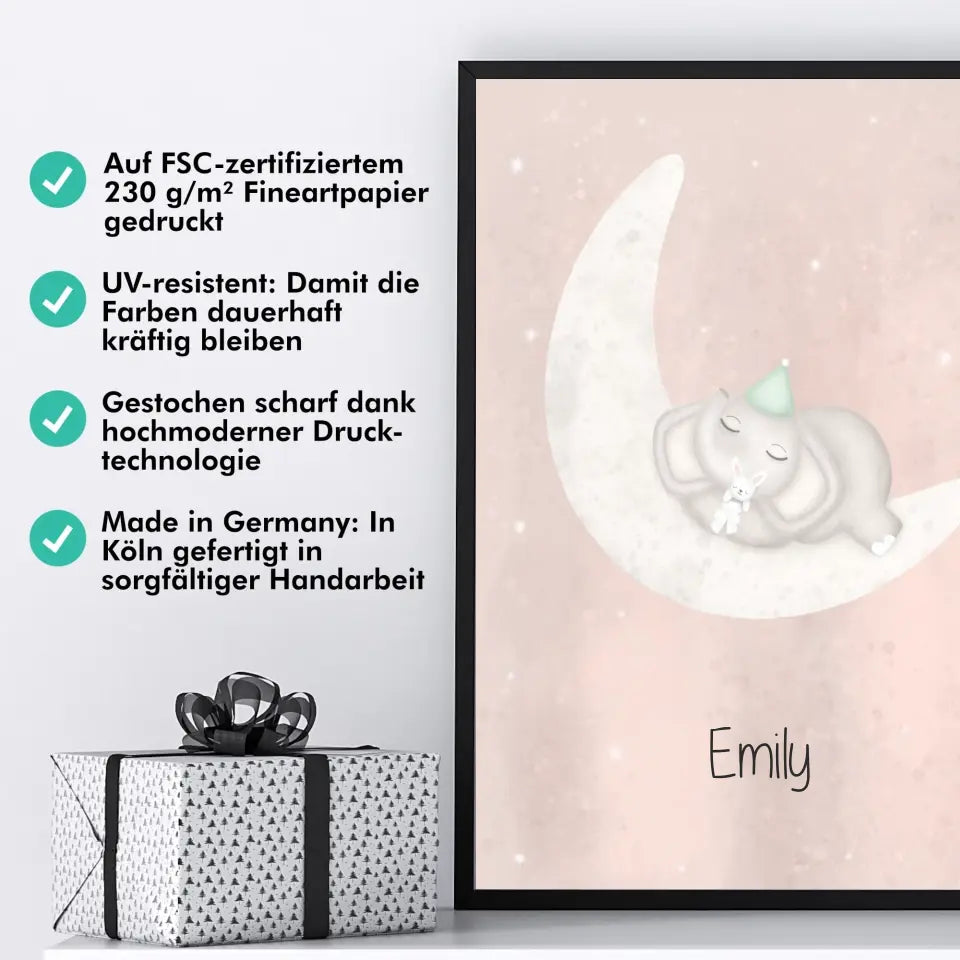 "Babyfant mit Kumpelhase" - Personalisiert