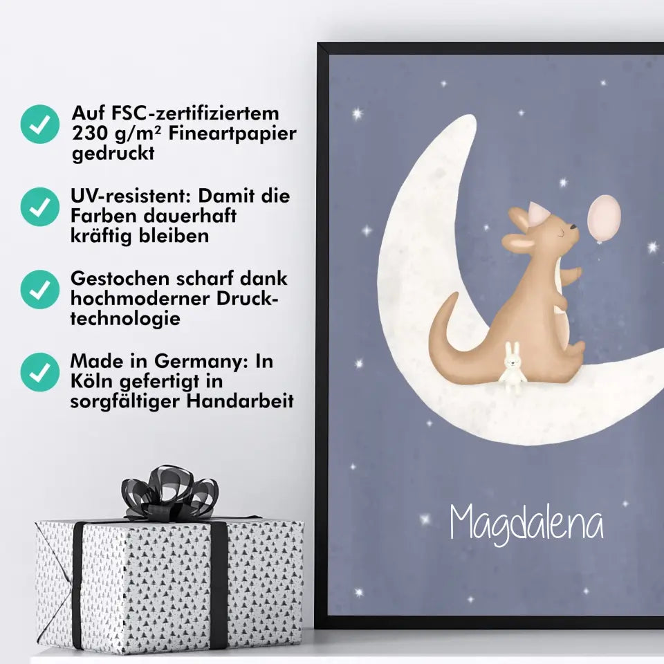 "Kangaroo mit Kumpelhase" - Personalisiert