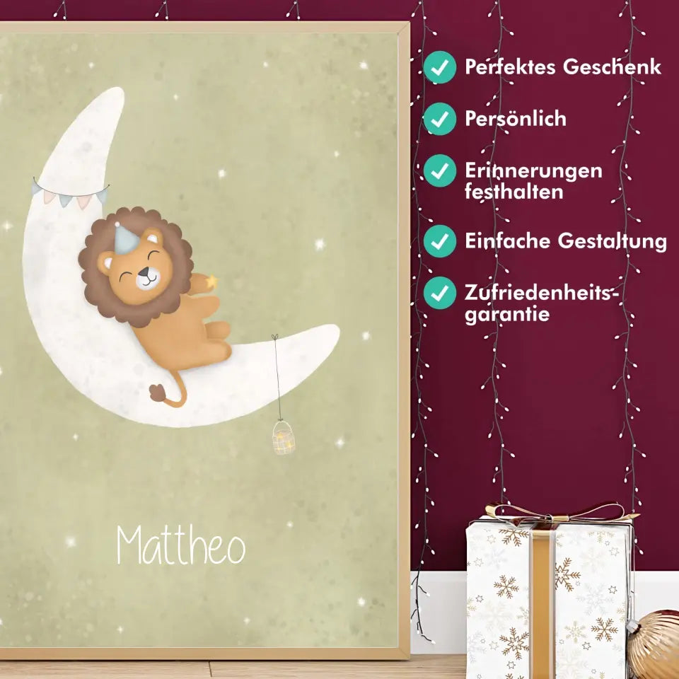 "Löwe auf dem Halbmond" - Personalisiert