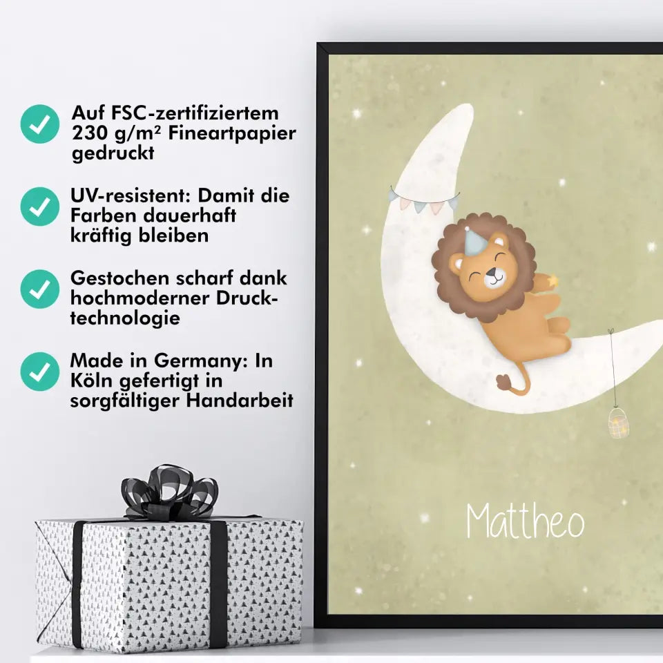 "Löwe auf dem Halbmond" - Personalisiert