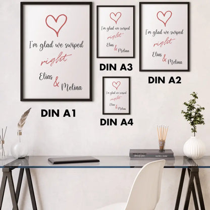 "glad we swiped" - Personalisiert