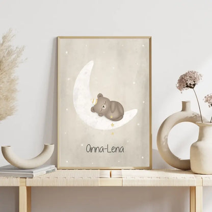 "Bär auf Halbmond" - Personalisiert