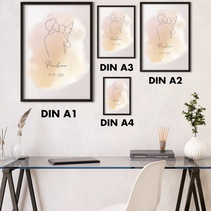 "Sternenpapa" im Line Art Stil - Personalisiert