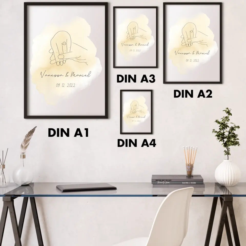 "She said yes" im Line Art Stil - Personalisiert